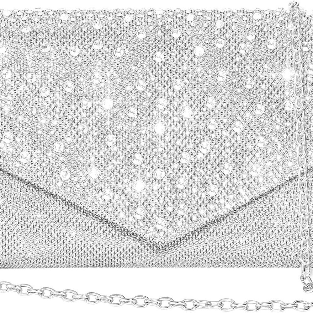 Women Evening Bag Clutch Rhinestone Envelope Party Handbag Bridal Prom Purse